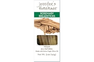 JENNIFER'S HOMEMADE JENNIFERS HOMEMADE Rosemary Breadsticks, VEGAN All Natural, Made with extra virgin olive oil, Crunchy and delicious snack, 5 OZ