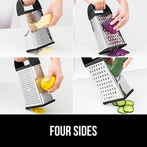Gorilla Grip Stainless Steel Box Grater, 4Sided XL Cheese Graters with