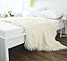 OJIA Super Soft Fuzzy Shaggy Mongolian Lamb Faux Fur Throw Blanket Plush Warm Cozy Elegant Long Bedding Cover Chic Decorative for Sofa Floor-50”x 60”,Light Yellow