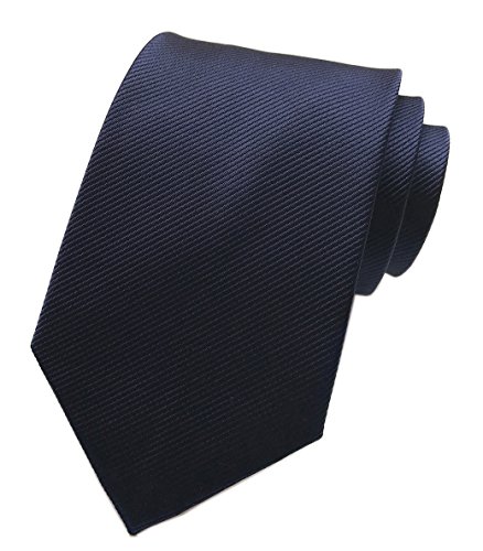 Elfeves Men's Narrow Navy Blue Tie Adult Formal Self Necktie Father's Day gifts