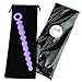 LoveI Anal Sex Toy Beads Butt Plug Diamond Oval Shaped Prostate Massager with Safe Pull Ring Handle Soft Carry Bag Unisex G Spot - Purple