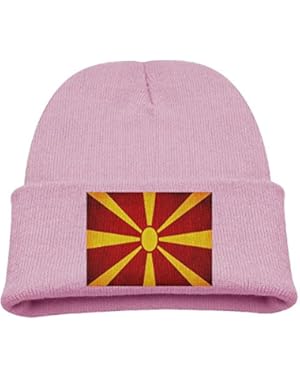 Macedonian Flag Kid's Hats Winter Funny Soft Knit Beanie Cap Children Unisex
