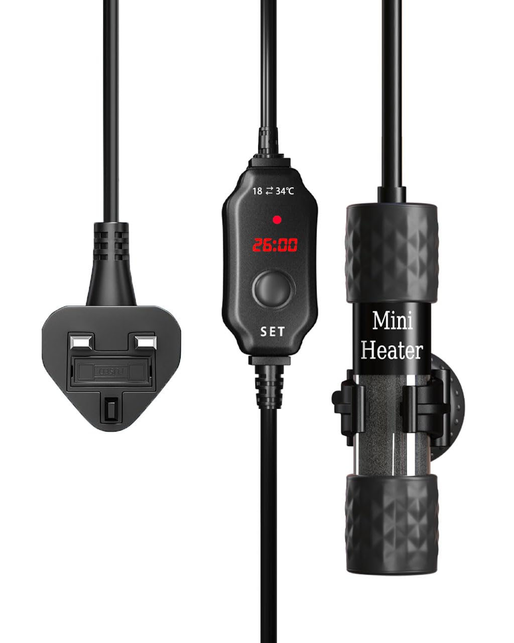 KINGYEENUO 50W Submersible Aquarium Heater, Used for 6-20 Gallons Tank, Adjustable Fish Turtle Tank Heater, with External Temperature Controller, Built-in Digital Display Thermometer, Smart Memory