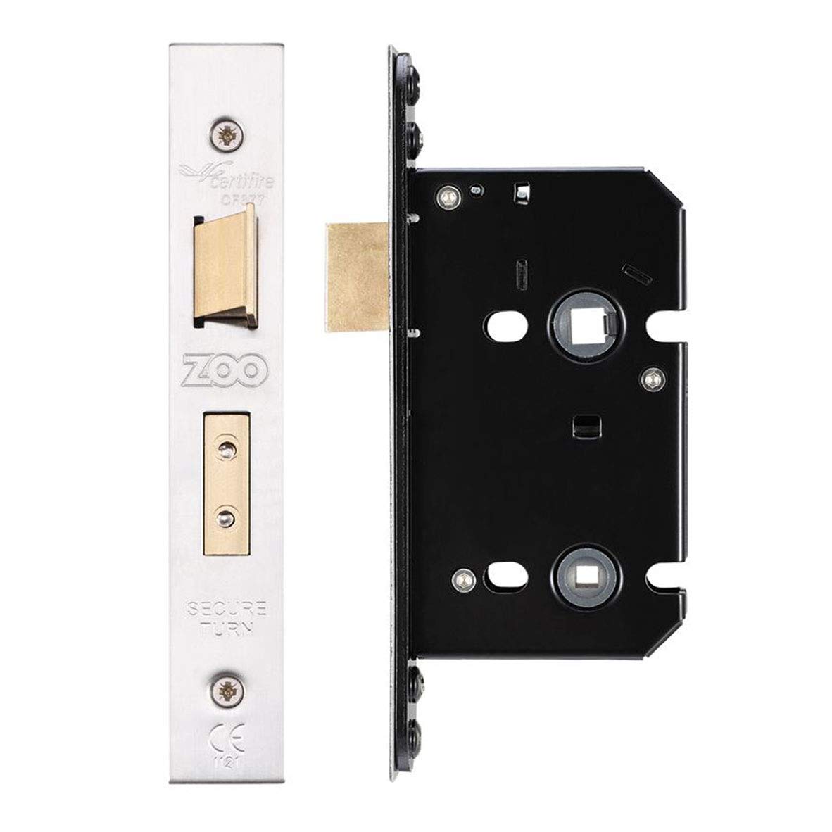 64mm Satin Stainless Steel UK Mortice Bathroom Lock | ZUKB64SS
