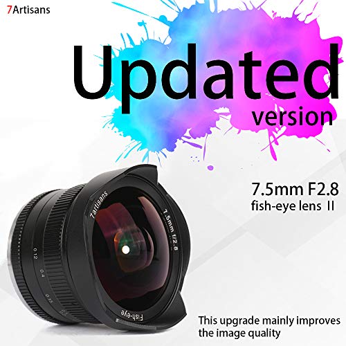 7Artisans 7.5 mm F2.8 APS-C Fisheye Objectif Fixe pour Appareil Photo Fujifilm Fuji comme X-A1 X-A2 X-at X-M1 XM2 X-T1 X-t2 X-T10 X-Pro1 X-E1 X-E2 - Image 2