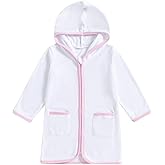 BYUSBAYA Toddler Boys Girls Terry Swimsuit Cover Up Zipper Hooded Pool Beach Swim Coverup Kids Summer Bathing Suit Swimwear