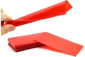 YARRKC 34 Pcs Dental Base Plate Wax Dental Wax Sheet Denture Molding Casting Material Laboratory Red Utility Wax Sheet Dental Auxiliary Material