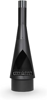 Dellonda Conical Chiminea Black Steel Outdoor Fireplace H127cm DG109 view 8