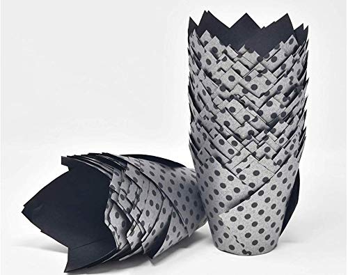 Tulip Muffin Wraps Christmas - Silver with Black Spot (200)