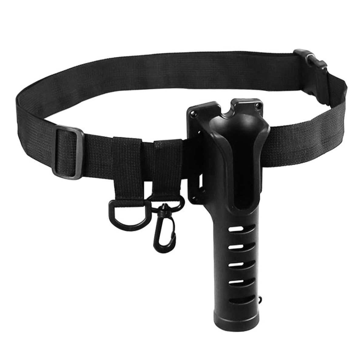 ZONADAH Fishing Rod Holder with Belt Adjustable Waist Fishing Rod Holder Fishing Rod Pole Inserter Gear Tackles Accessories Black Fish Rod Folding Stand