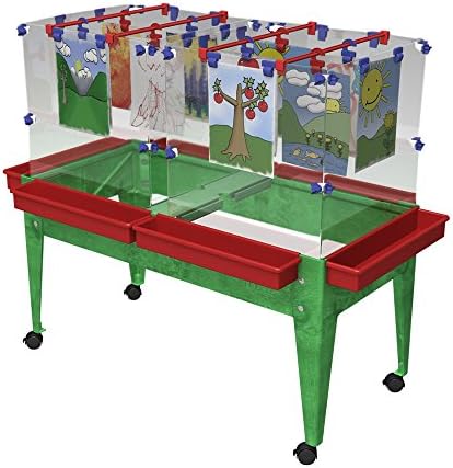 Childbrite Youth 6-Station Super Paint Center with 4 Casters, Green Frame