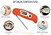 Perfect Cook - Digital Instant Read Thermometer with Stainless Steel for Kitchen BBQ,Meat,Beef,Milk,Water,Grill Smoker Cooking Red