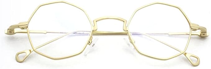 Amazon Mincl 八角形眼鏡 クリア透明 レンズ レトロ ファッション ファッションメガネ男女兼用 Gold ファッション眼鏡 通販