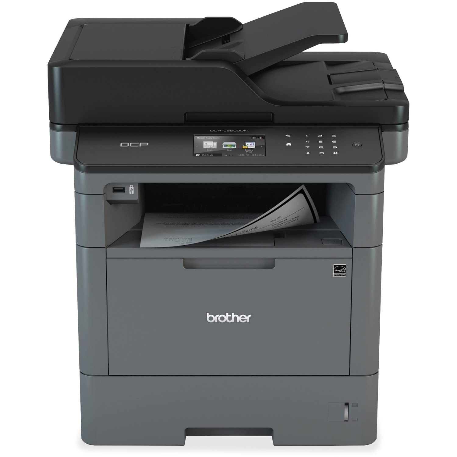 Brother Monochrome Laser Printer, Multifunction Printer and Copier, DCP-L5500DN, Flexible Network Connectivity, Duplex Printing, Mobile Printing & Scanning, Amazon Dash Replenishment Ready,Black