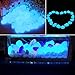 200 pcs Luminous Stones Glow in the Dark Stone Pebbles Garden Decor for Walkway Yard - Indoor Outdoor DIY Decorative Gravel for Aquarium Fish Tank in Blue Green-Hmlike (1.4 lb)