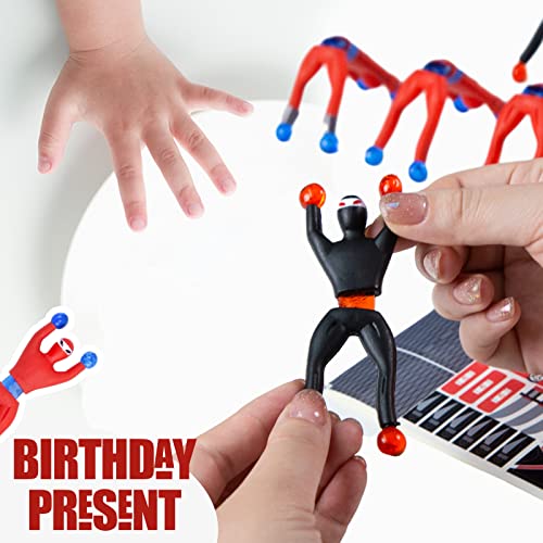 3 otters 42PCS Ninja Wall Climbers, Ninja Toys with DIY Costume Stickers Stretchy Wall Climbers Window Crawler Sticky Toy for Kids Birthday Gift Party Favor Goodie Bag Fillers