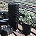 BangQiao 2.70 Inch Plastic Square Seedling Pots, Plastic Plant Pots with Saucer,Pack of 12 (Black)