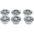 Dopro Metal Chrome 10mm Guitar Tuners Conversion Bushings Adapter Ferrules for Vintage Guitar Tuning Keys
