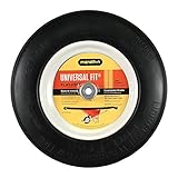 Universal Fit, Flat Free Wheelbarrow Tire and Wheel Assembly with Adapter Kit