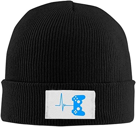 JustYou Heartbeat Of A Gamer Unisex Beanie Hat Personalized Winter Hat Warm Hat Soft Knit Skull Beanie Cap For Men Women
