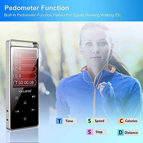 MP3 Music Player with Bluetooth 4.0,Multifuncion Digital Audo Player with Pedometer