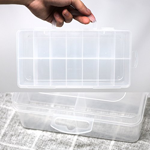 Jewelry Organizer Bead Box Storage Container Case 14 Grids Stable Divider Portable Electronic Components Assortment Organization box - Thumbnail 5