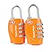 TravelMore 10 Pack TSA Approved Travel Combination Cable Luggage Locks for Suitcases - Orange