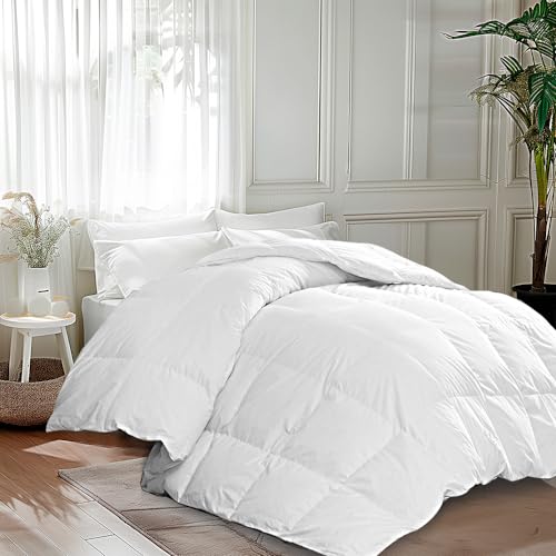 Martha Stewart White Goose King Size Feathers Down Fiber Comforter, 100% Cotton…