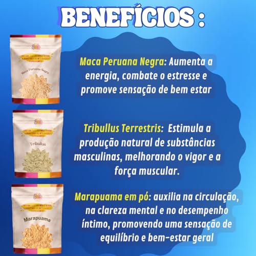 Kit Performance Masculina, Maca Peruana, Trib. e Marapuama | Ca.Nuts