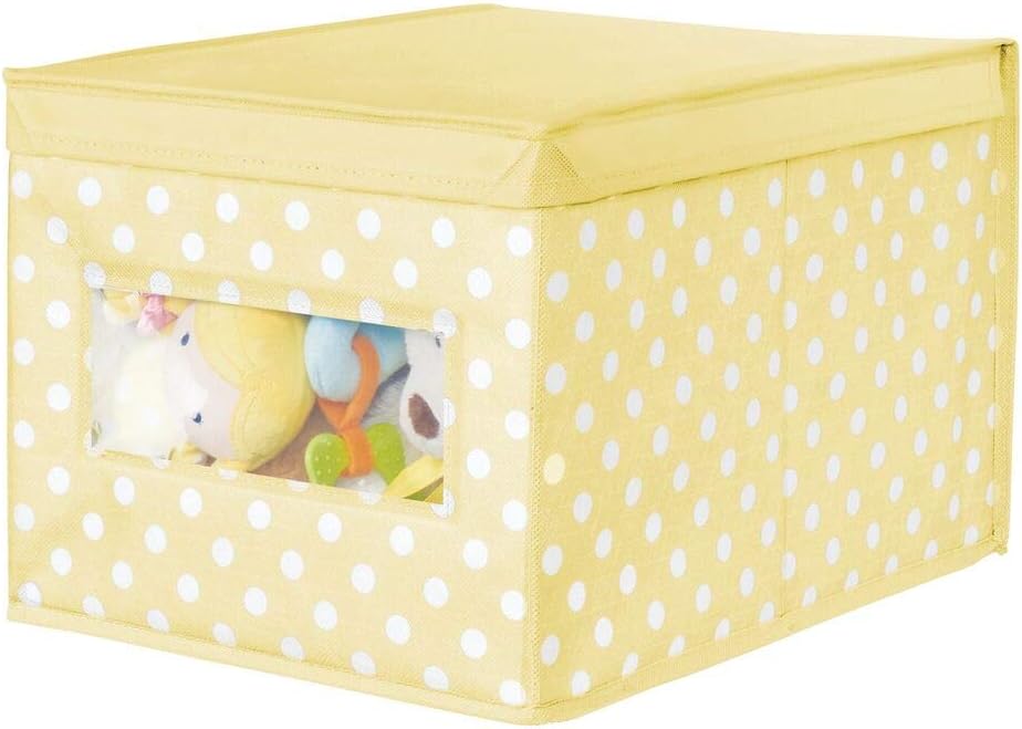 mDesign Fabric Storage Box with Polka Dots Wardrobe Organiser with