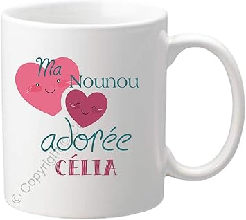 Mug Personnalisé Pour Nounou Ma Nounou Adorée Cadeau Pour La Fête Des Nounous Noël Anniversaire Fin De Contrat Fin Dannée Scolaire Cadeau