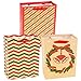 JOYIN 18 PCS Christmas Bags Assorted Sizes Kraft Treat Candy Bags (Small 5.5” Medium 9” Large 13”) for Xmas Party Favors Decoration, Holiday Present Wrapping, Thanksgiving Gift Decor