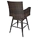 Best Choice Products Outdoor All-Weather PE Wicker 360-Degree Counter-Height Swivel Bar Stool Patio Furniture for Deck, Pool w/Plush Cushion, Backrest, Ergonomic Armrests, and Footrest