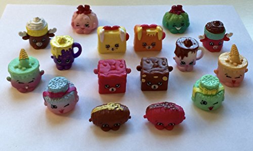 Shopkins Season 5 SWEET TREATS Complete Set of 16- Rockin' Choc, Cute Fruit Jello, Sprinkle Lee Cake, Mandy Mousse, Ice Cream Kate, Cuppa Cocoa, Chocky Croissant, Tasty Toast