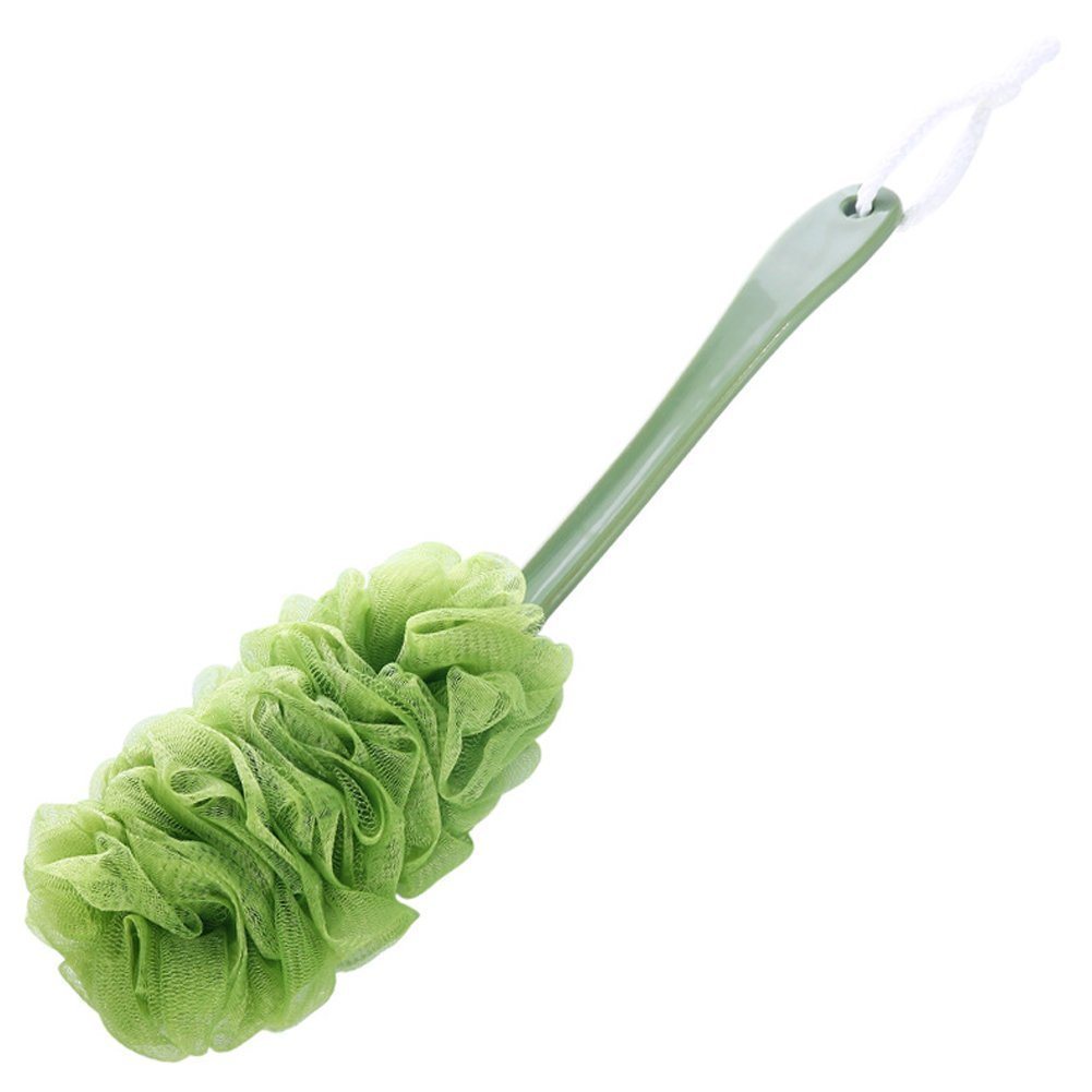 17in Long Plastic Handle Nylon Mesh Brush Bath Shower Puff