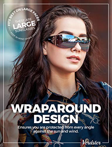 Verdster Cosmo Sunglasses for Ladies - Women's Large Shield Designer Shades - Thumbnail 4
