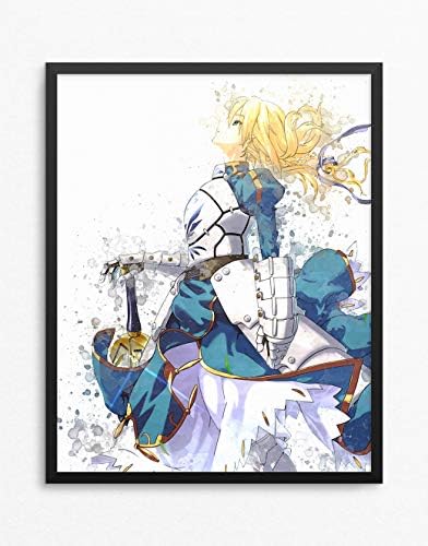 Fate Stay Night/Fate Zero Print, Fate Stay Night/Fate Zero Poster, Saber Print, Saber Poster Anime Poster, Anime Print Watercolor N.002 (8 x 10 inch)