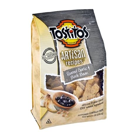 Tostitos artisan recipes roasted garlic&Black bean flavored tortilla chips (028400022033)