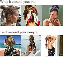 4 Pcs Hair Scrunchies Satin Silk Hair Scarf Band Ponytail Holder