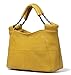 Jack&Chris Splicing Satchel Crossbody Bags for Women Leather Top Handle Handbags, WB503 (Mustard)