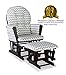 Stork Craft Custom Hoop Glider and Ottoman, Espresso/Gray Chevron