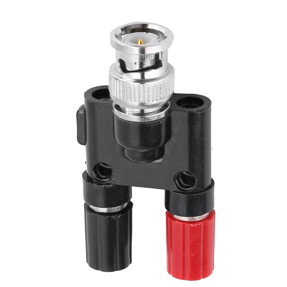 Dioche BNC Male Plug to 4mm Dual Banana Male Jack Socket Binding Post, RF Coax Splitter BNC Banana Plug Jack Adapter Connector BNC Male Terminals for HF Radio Antennas, Black & Red
