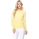 YEMAK Women's Knit Sweater Pullover – Long Sleeve Crewneck Basic Classic Casual Knitted Soft Lightweight T-Shirt Top