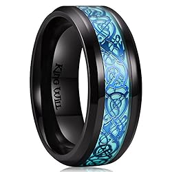 King Will DRAGON 8mm Blue Celtic Dragon Rings