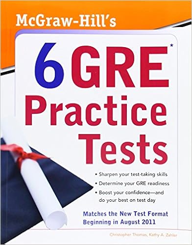 Mcgraw Hill S 6 Gre Practice Tests Thomas Christopher Zahler Kathy 9780071743129 Amazon Com Books