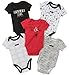 Calvin Klein Baby Boy's 5 Pack Bodysuits Pants, Black/Gray/red, 3/6M