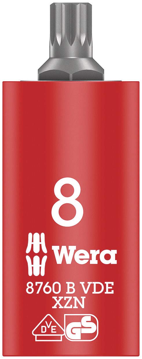 Wera 8760 B Zyklop VDE XZN Bit Socket, 3/8“ Drive, for Multi-Point Socket Screws, Medium 8 x 59 mm, 05004940001