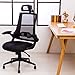 KADIRYA High Back Ergonomic Mesh Office Chair with Mesh Seat - Adjustable 90-110 Degree Tilt Lock, Flip-up Armrest, Lumbar Support and Headrest Computer Desk Task Chair, Black