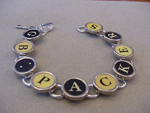 Typewriter Key Bracelet spells GB PACKERS Typewriter key jewelry Packers Jewelry