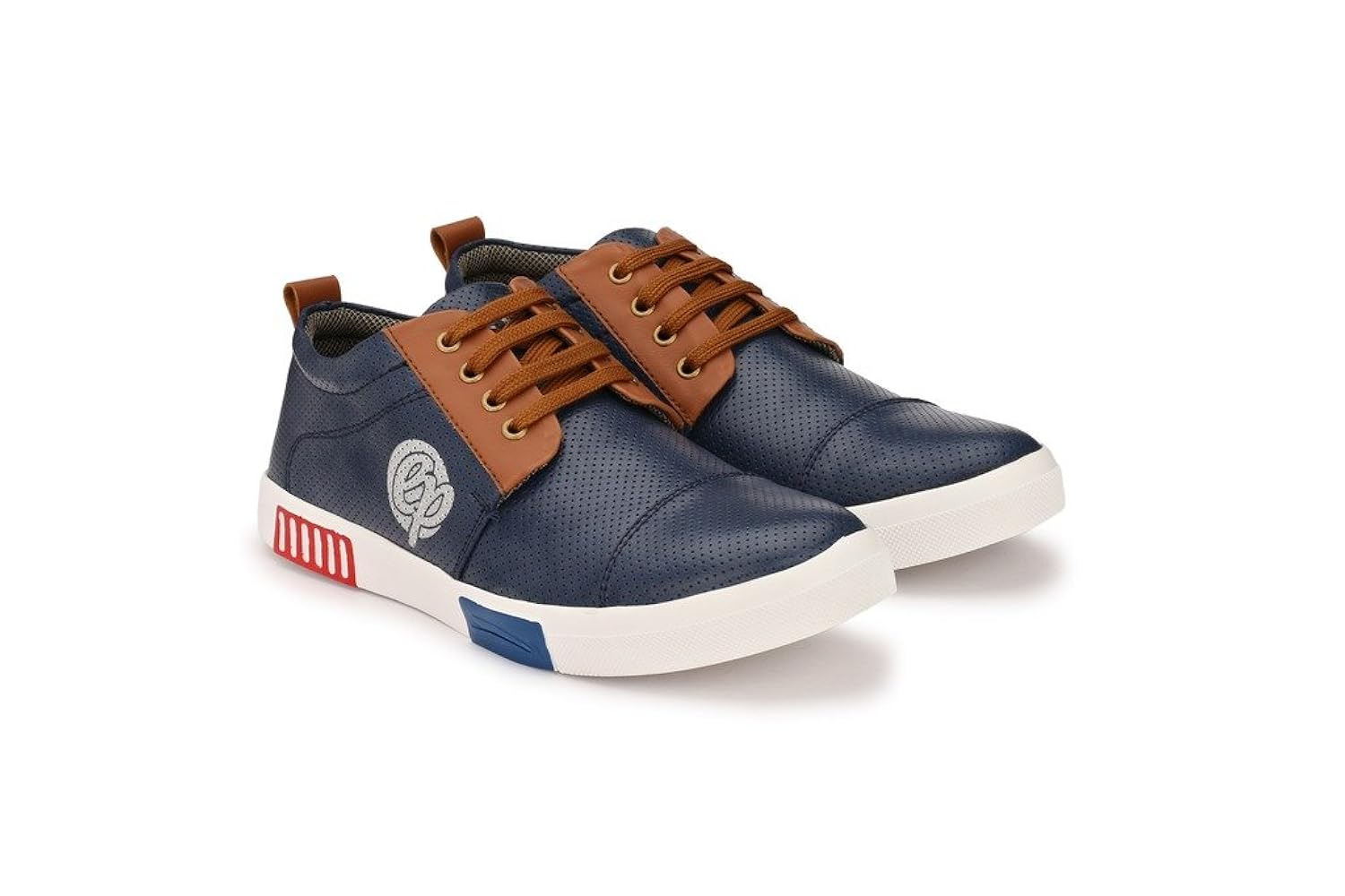 big fox new blue synthetic leather casual sneakers.